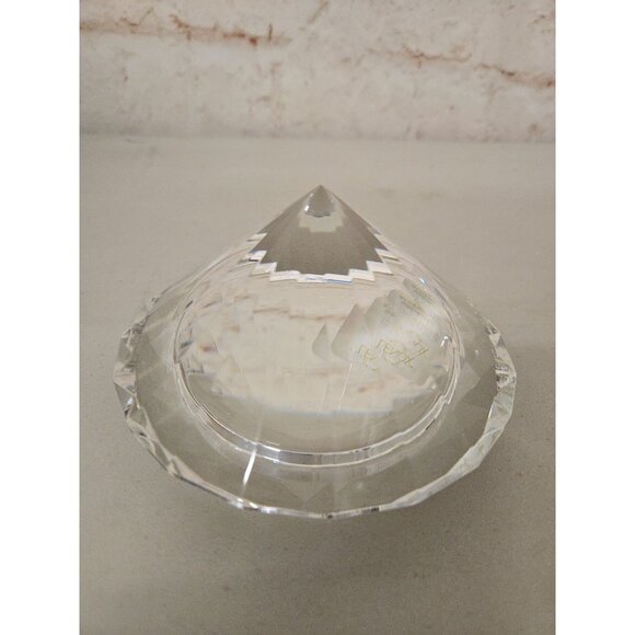 Signed Lenox 5” Cut Glass Diamond Paperweight Clear Prism Decor Heavy Bling - Picture 1 of 4